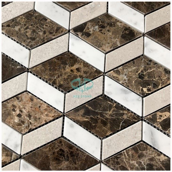 Dark Emperador Marble 3D Tiles