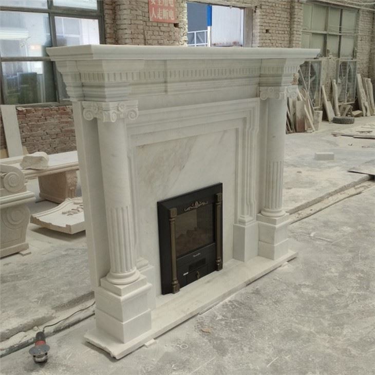 electric fireplace with marble surround