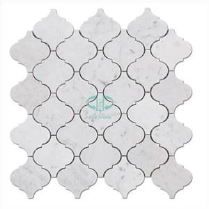 Carrara White Marble Lantern Mosaic Pločice