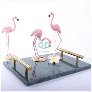 Tamno zelena mramorna tacna