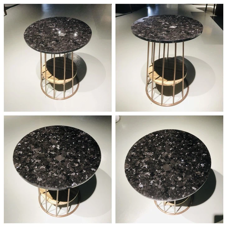 Marble Round Table With Black Diamonds